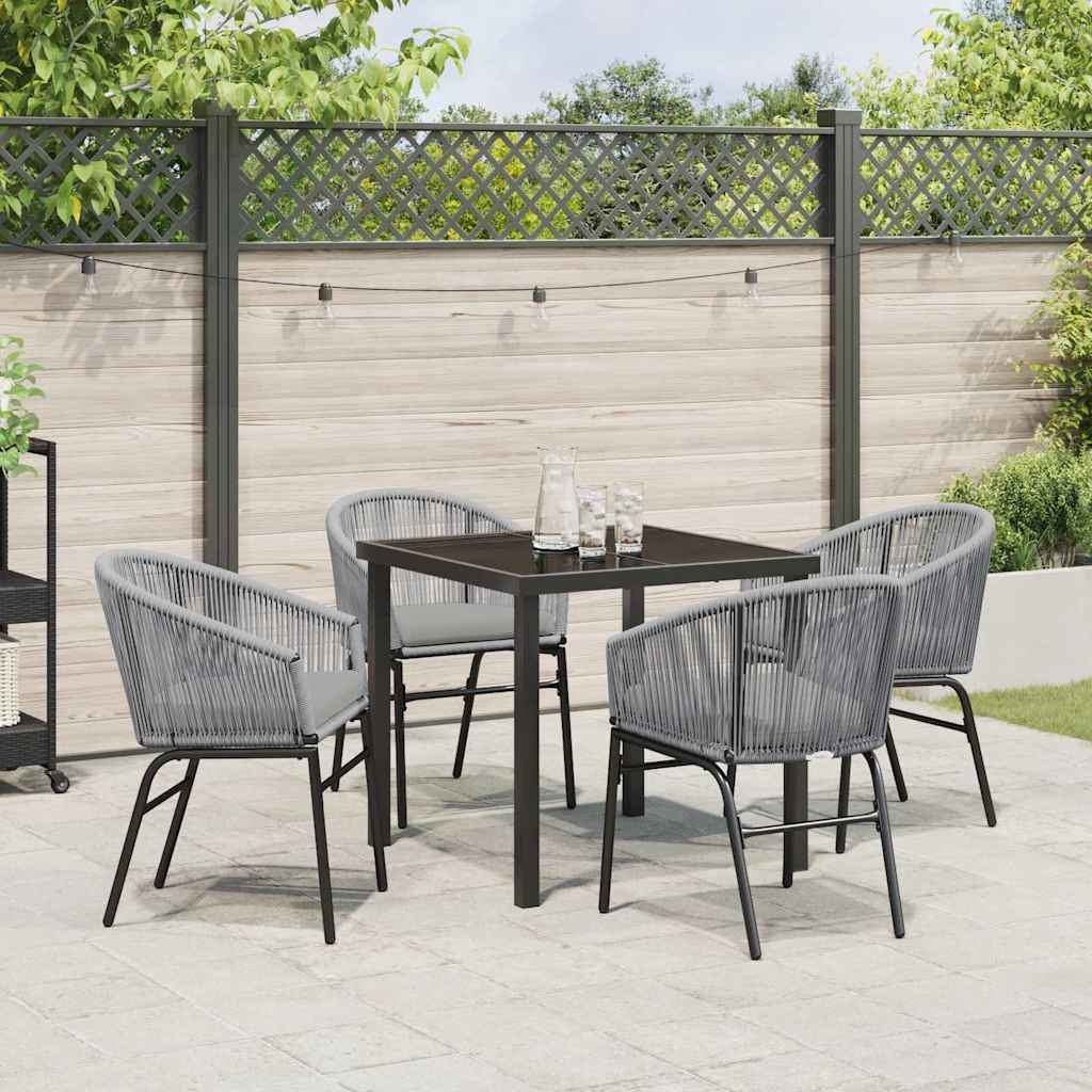 Have Spisebordssæt 5 pcs Grå Poly rattan