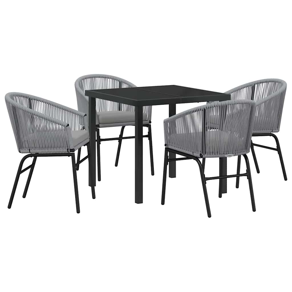 Have Spisebordssæt 5 pcs Grå Poly rattan
