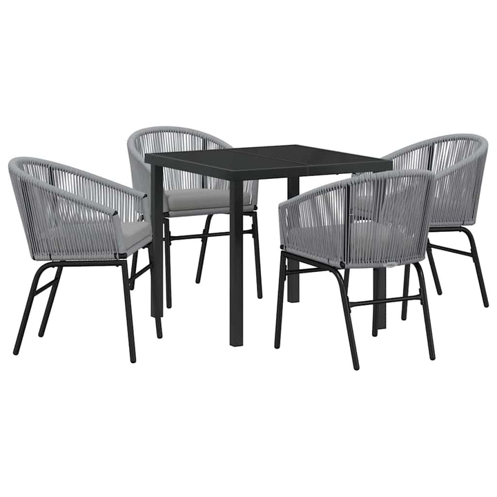 Have Spisebordssæt 5 pcs Grå Poly rattan