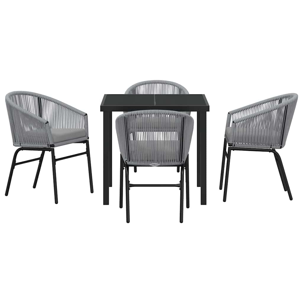Have Spisebordssæt 5 pcs Grå Poly rattan