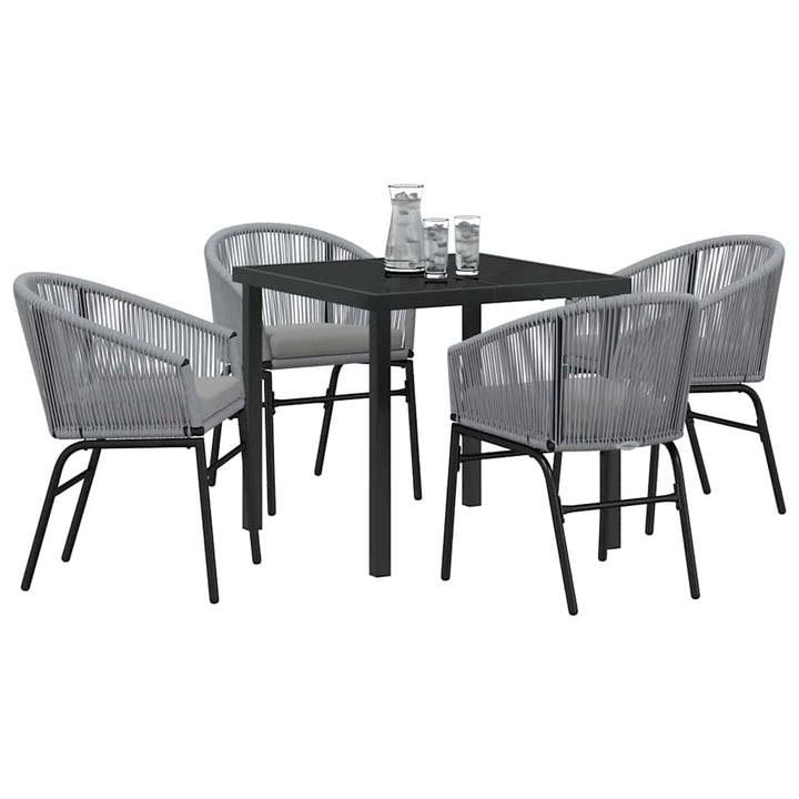 Have Spisebordssæt 5 pcs Grå Poly rattan