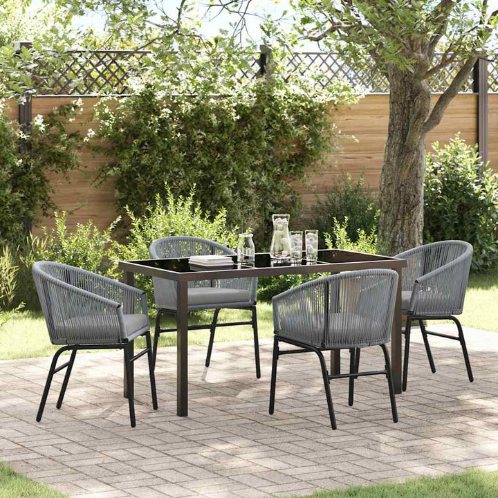Have Spisebordssæt 5 pcs Grå Poly rattan