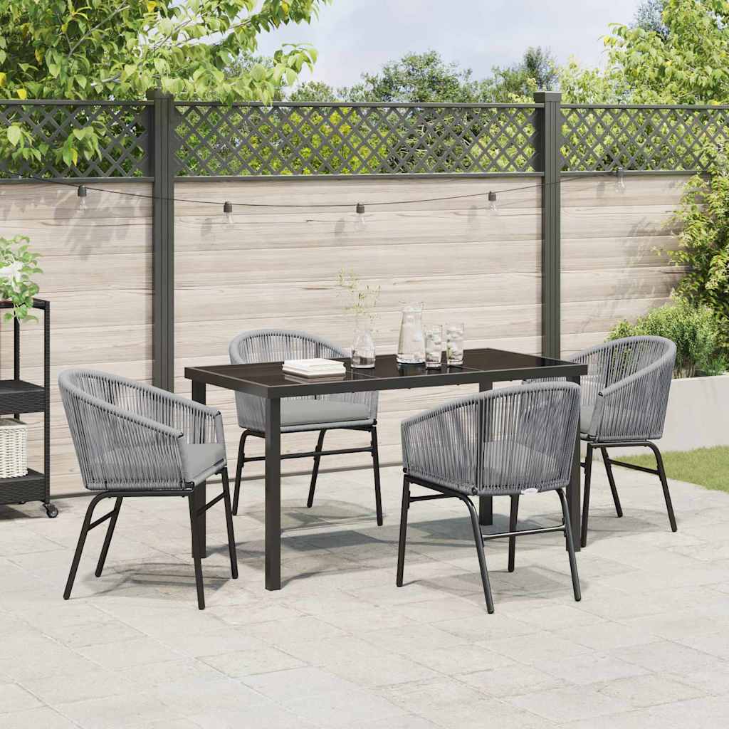Have Spisebordssæt 5 pcs Grå Poly rattan