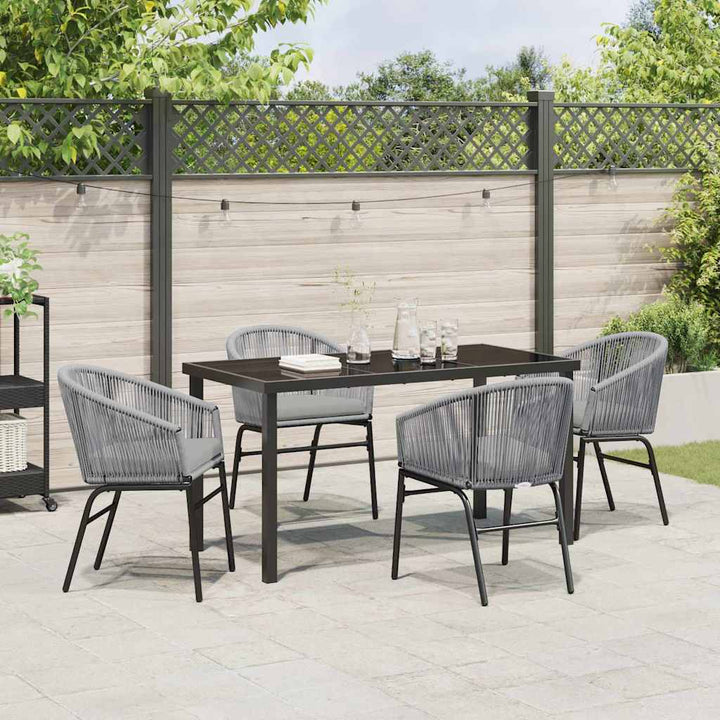 Have Spisebordssæt 5 pcs Grå Poly rattan