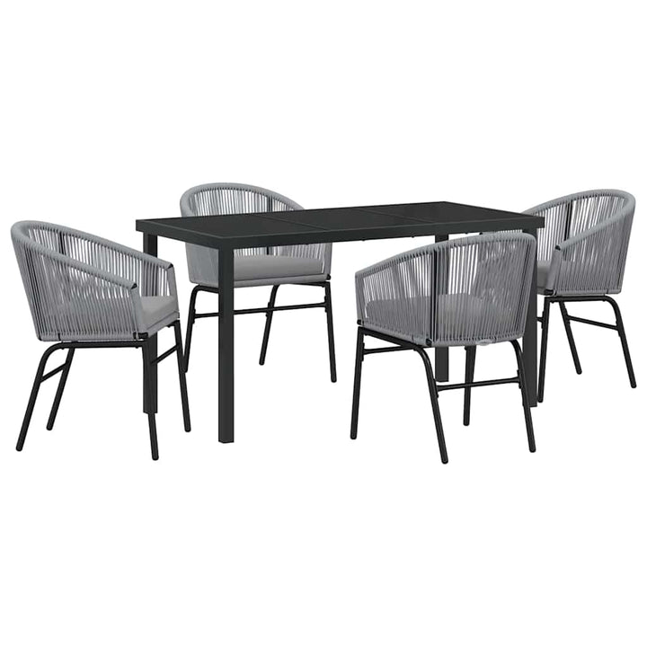 Have Spisebordssæt 5 pcs Grå Poly rattan