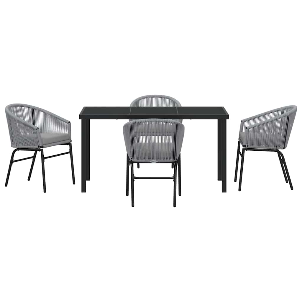 Have Spisebordssæt 5 pcs Grå Poly rattan