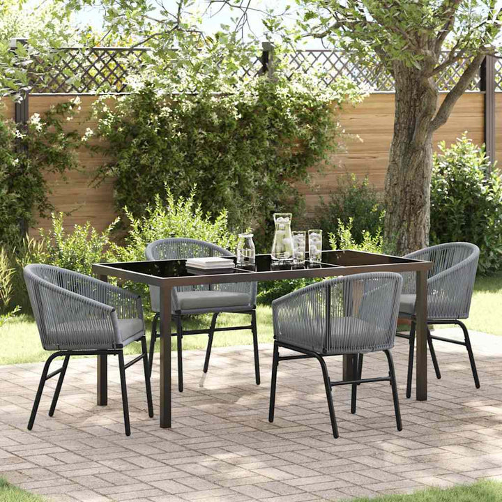 Have Spisebordssæt 5 pcs Grå Poly rattan