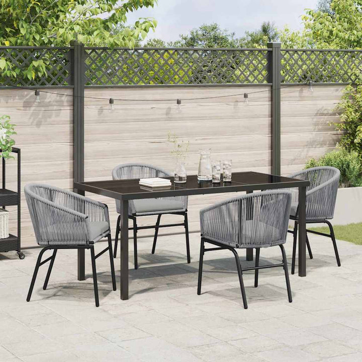 Have Spisebordssæt 5 pcs Grå Poly rattan