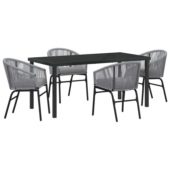 Have Spisebordssæt 5 pcs Grå Poly rattan