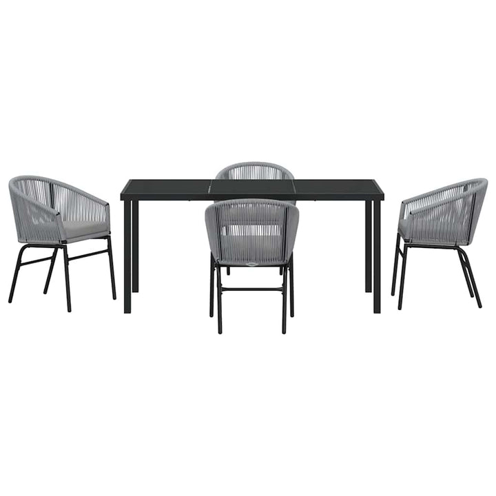 Have Spisebordssæt 5 pcs Grå Poly rattan