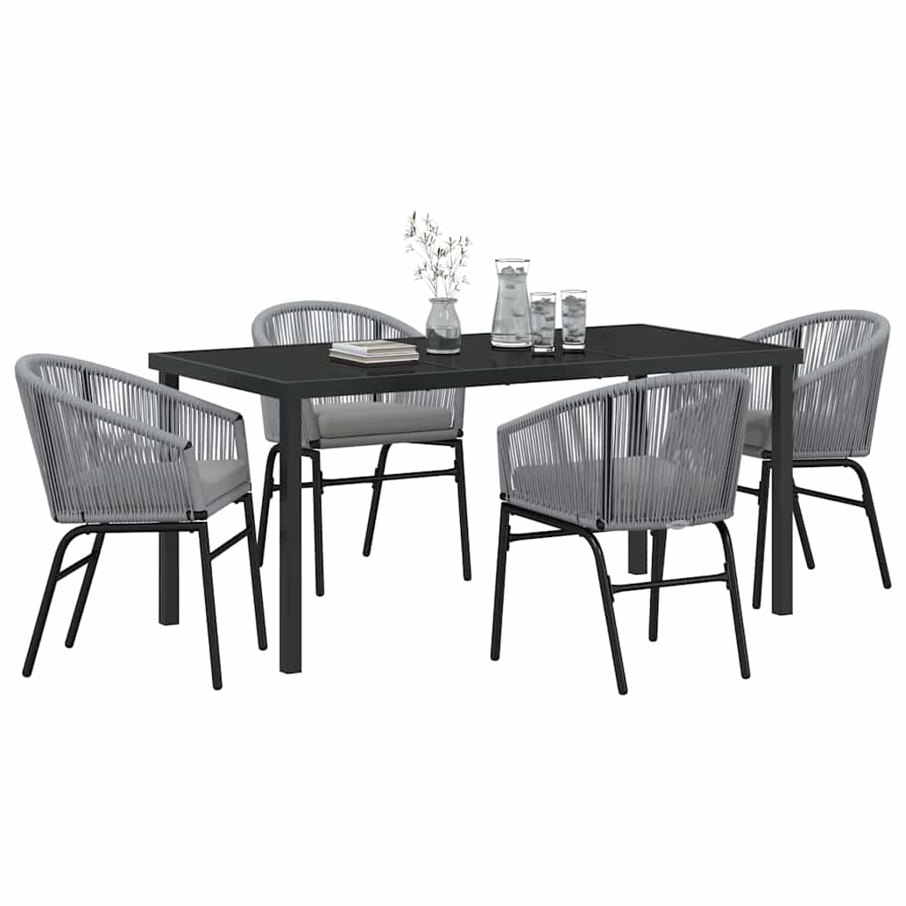 Have Spisebordssæt 5 pcs Grå Poly rattan