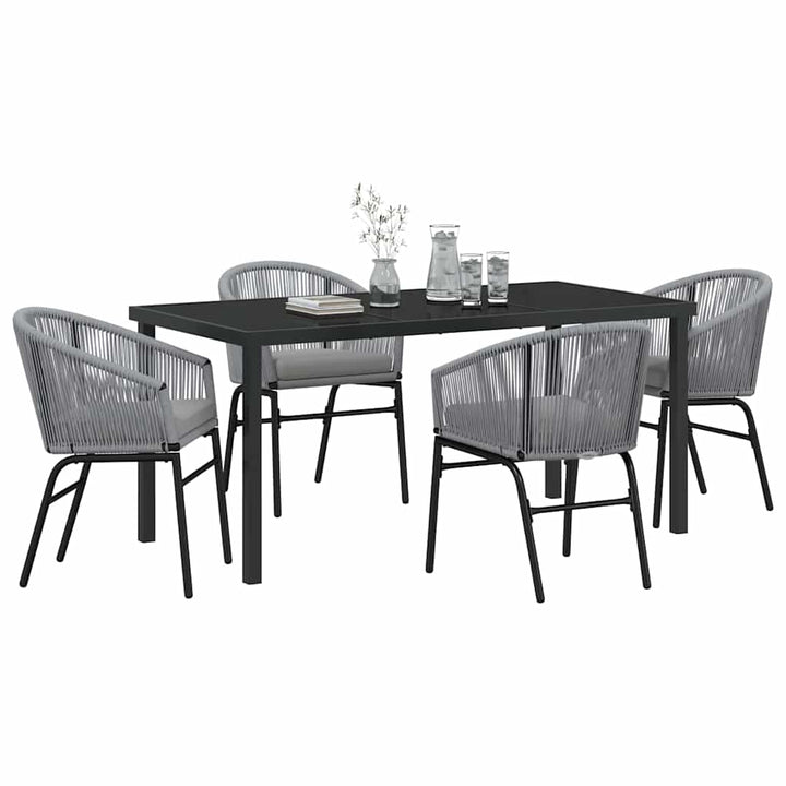 Have Spisebordssæt 5 pcs Grå Poly rattan