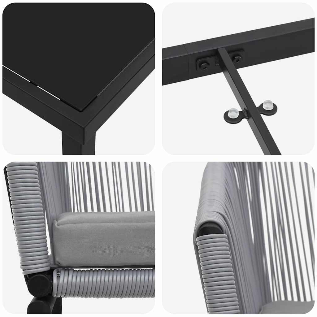 Have Spisebordssæt 7 pcs Grå Poly rattan