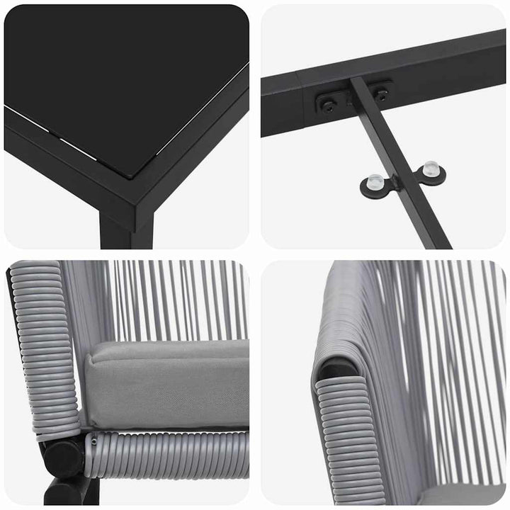 Have Spisebordssæt 7 pcs Grå Poly rattan