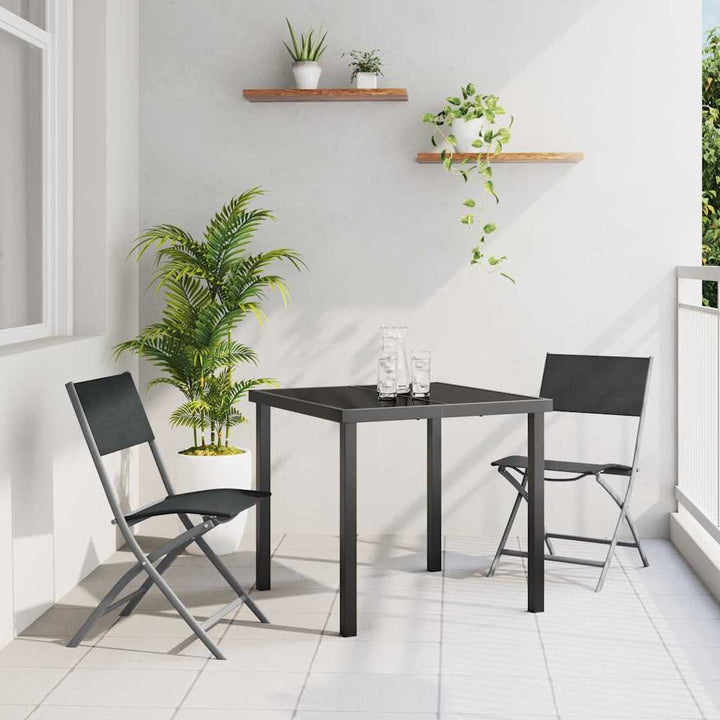 Have Spisebordssæt 3 pcs Sort Textilene og stål