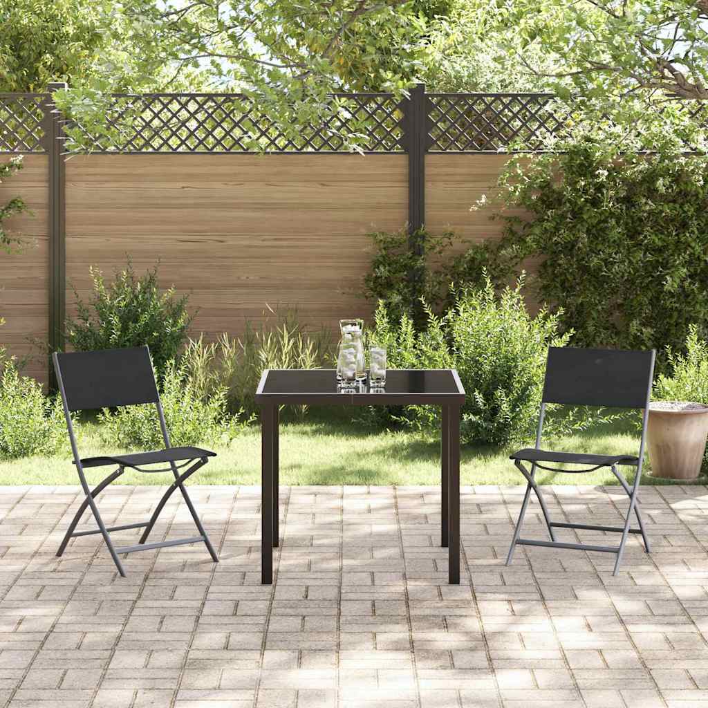 Have Spisebordssæt 3 pcs Sort Textilene og stål
