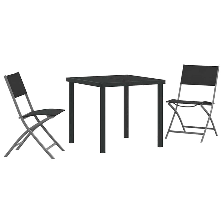 Have Spisebordssæt 3 pcs Sort Textilene og stål
