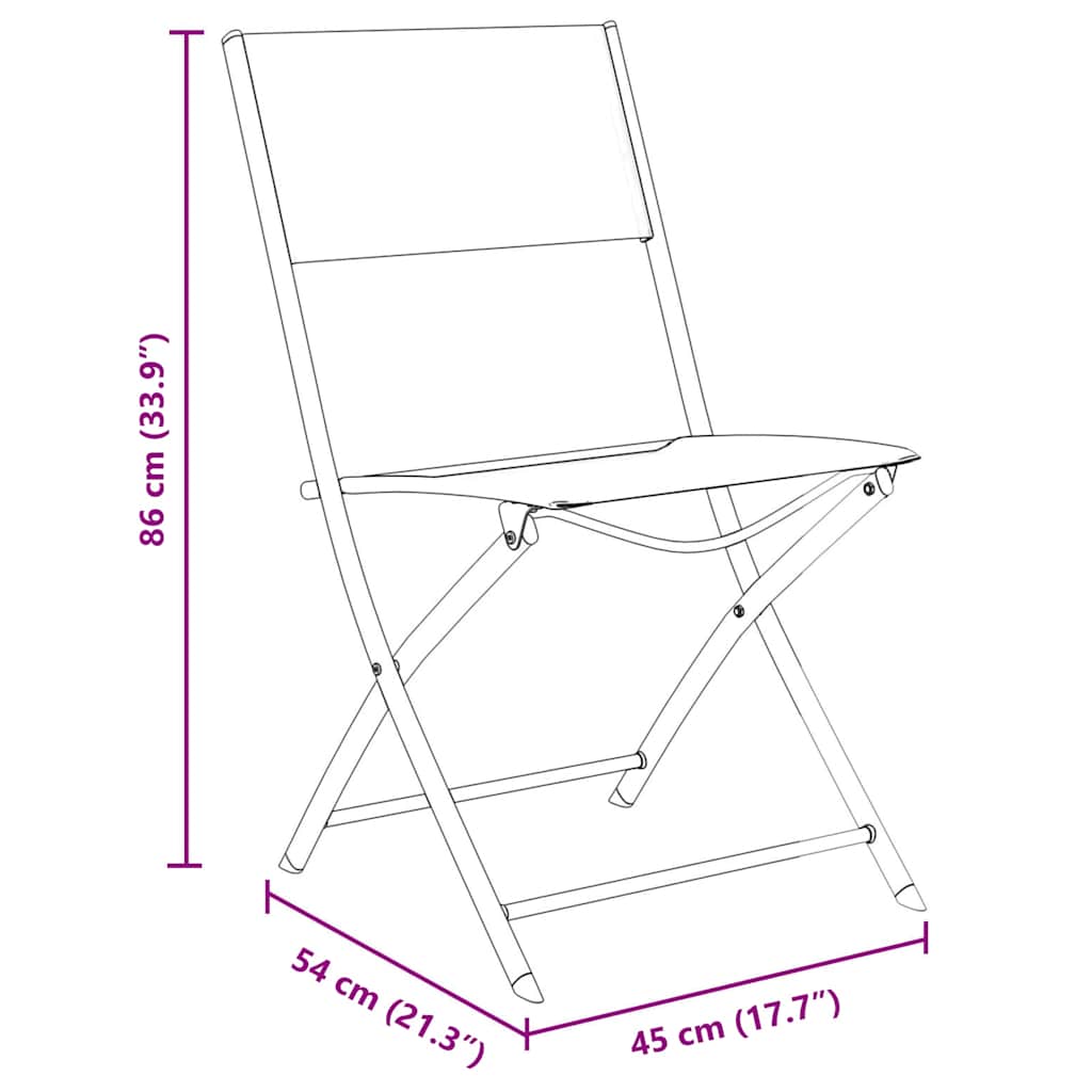Have Spisebordssæt 3 pcs Sort Textilene og stål