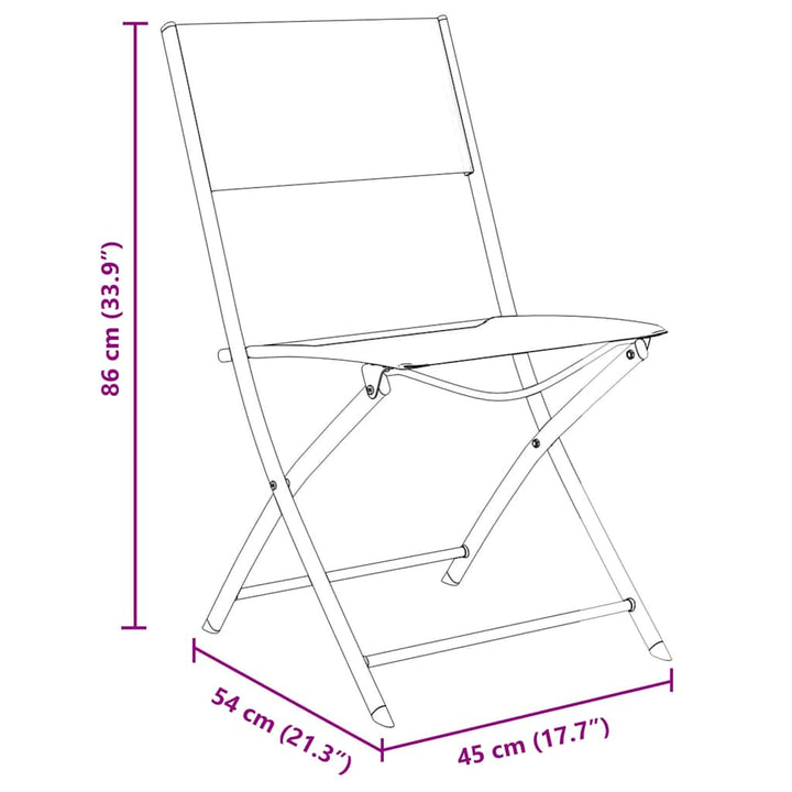 Have Spisebordssæt 3 pcs Sort Textilene og stål