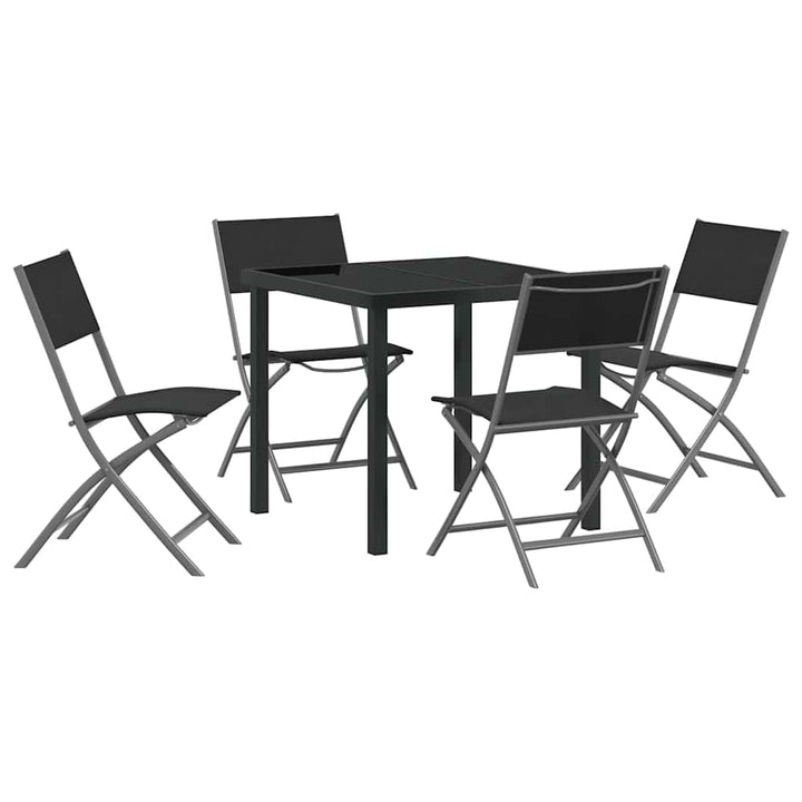 Have Spisebordssæt 5 pcs Sort Textilene og stål