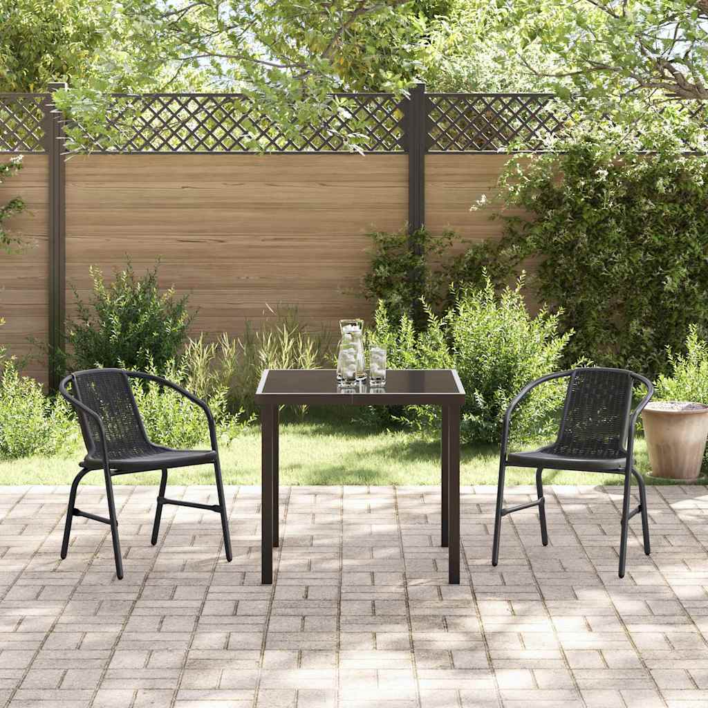 Have Spisebordssæt 3 pcs Sort Poly rattan