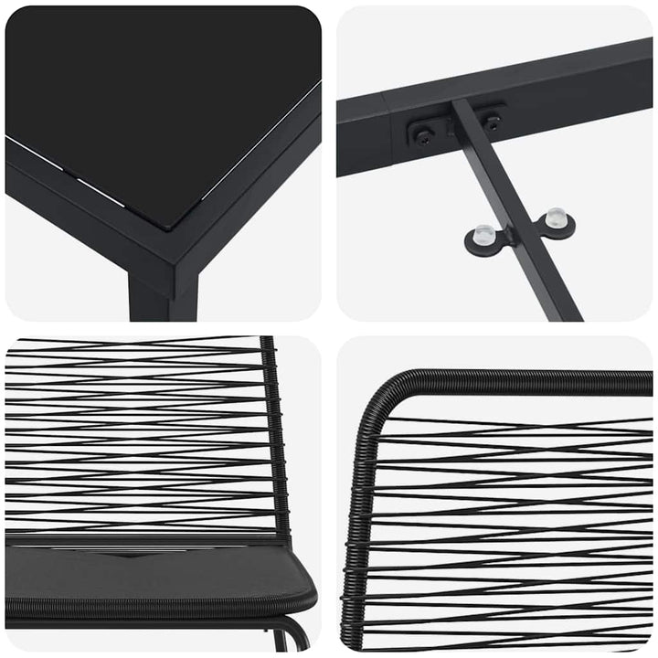 Have Spisebordssæt 3 pcs Sort Poly rattan