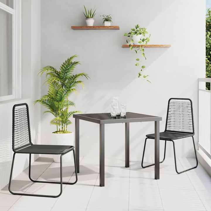 Have Spisebordssæt 3 pcs Sort Poly rattan
