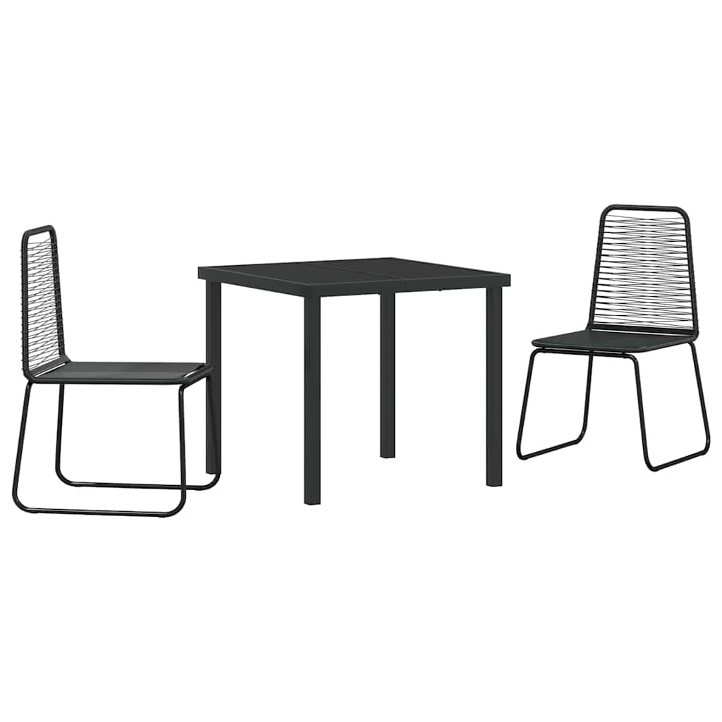 Have Spisebordssæt 3 pcs Sort Poly rattan