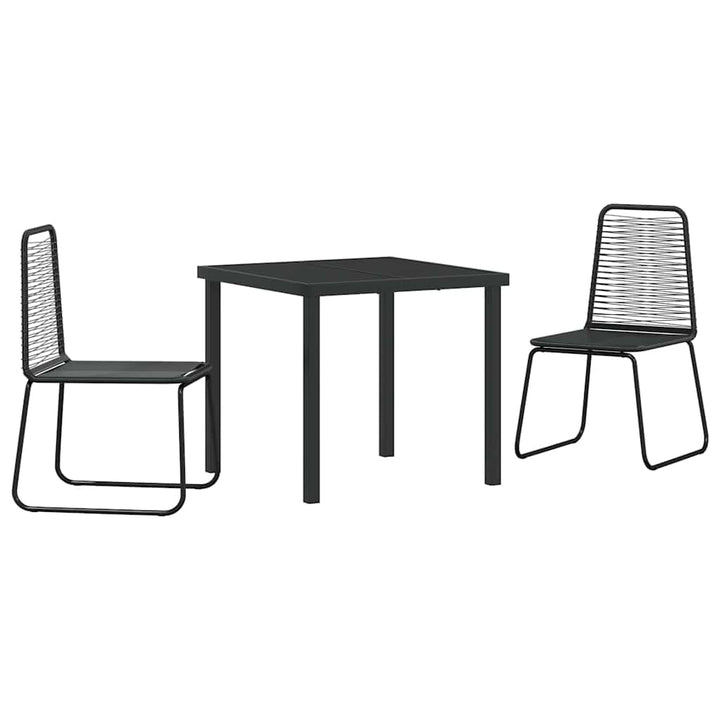 Have Spisebordssæt 3 pcs Sort Poly rattan