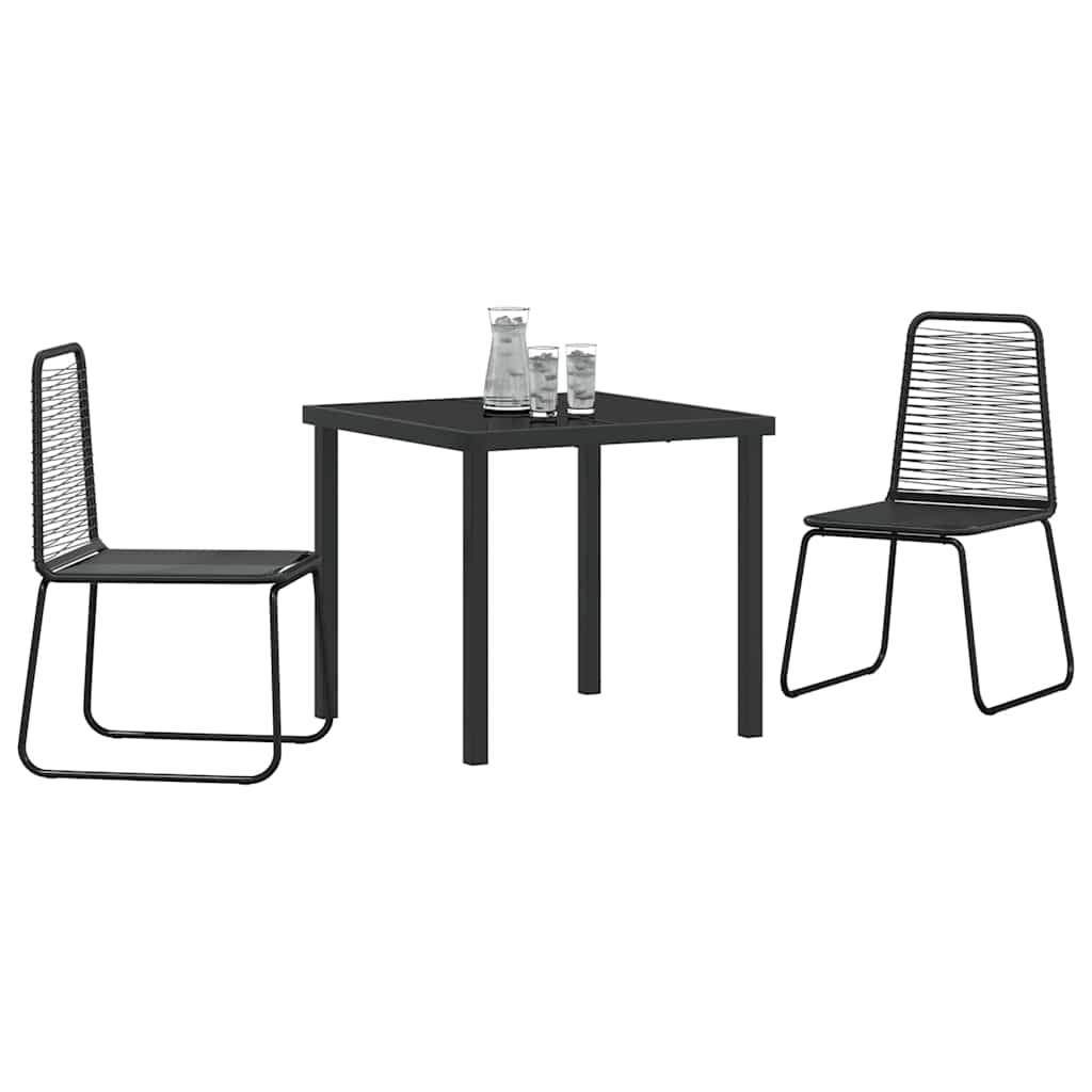 Have Spisebordssæt 3 pcs Sort Poly rattan