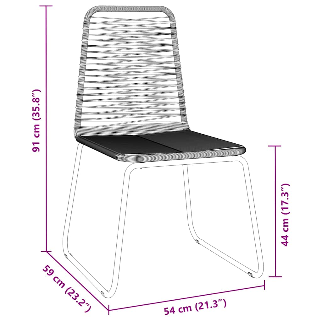 Have Spisebordssæt 3 pcs Sort Poly rattan