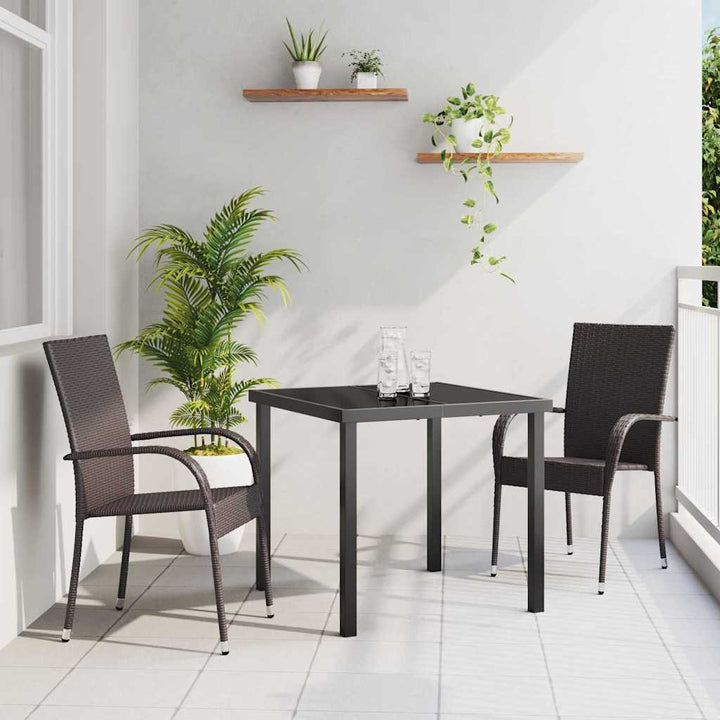 Have Spisebordssæt 3 pcs Brun Poly rattan