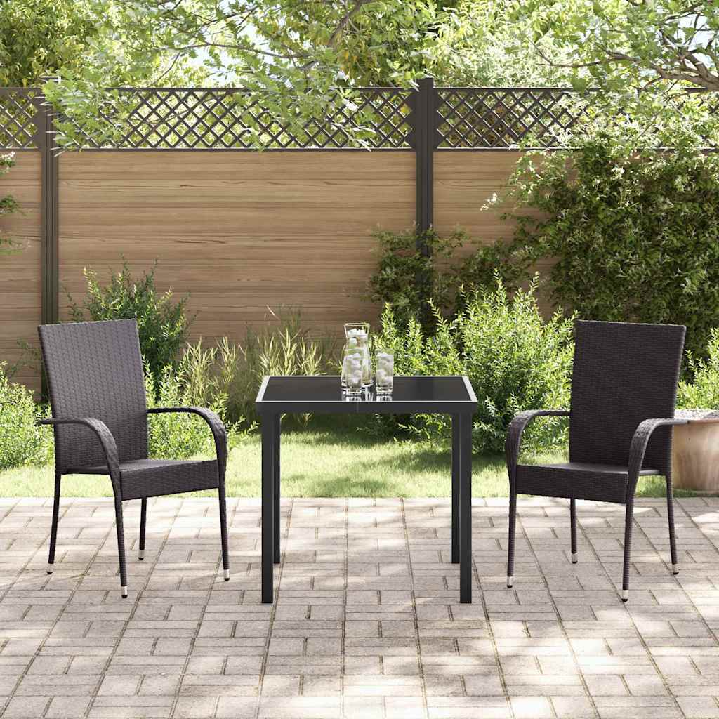 Have Spisebordssæt 3 pcs Brun Poly rattan