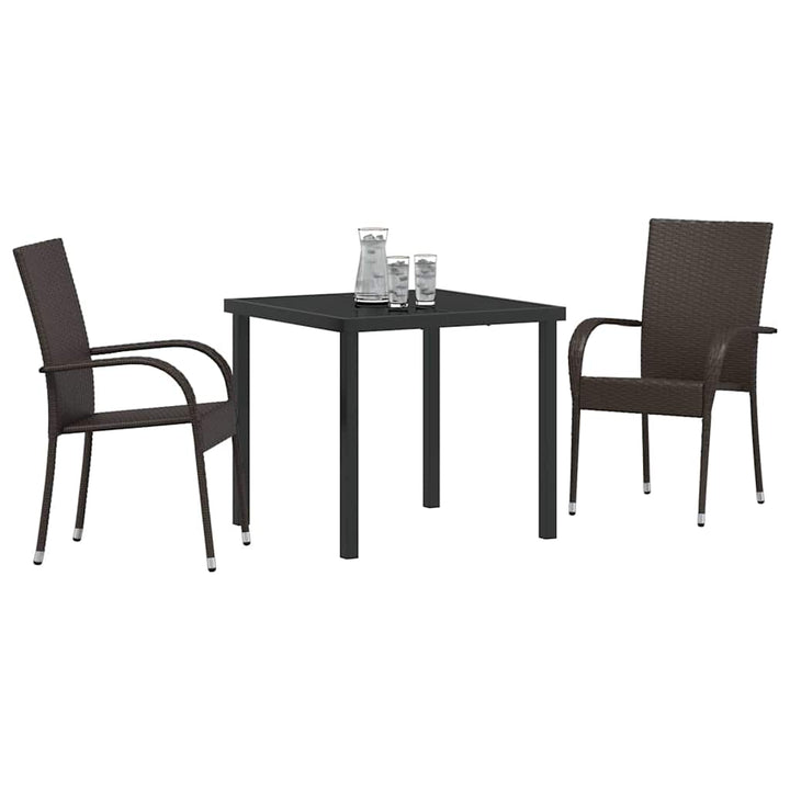 Have Spisebordssæt 3 pcs Brun Poly rattan