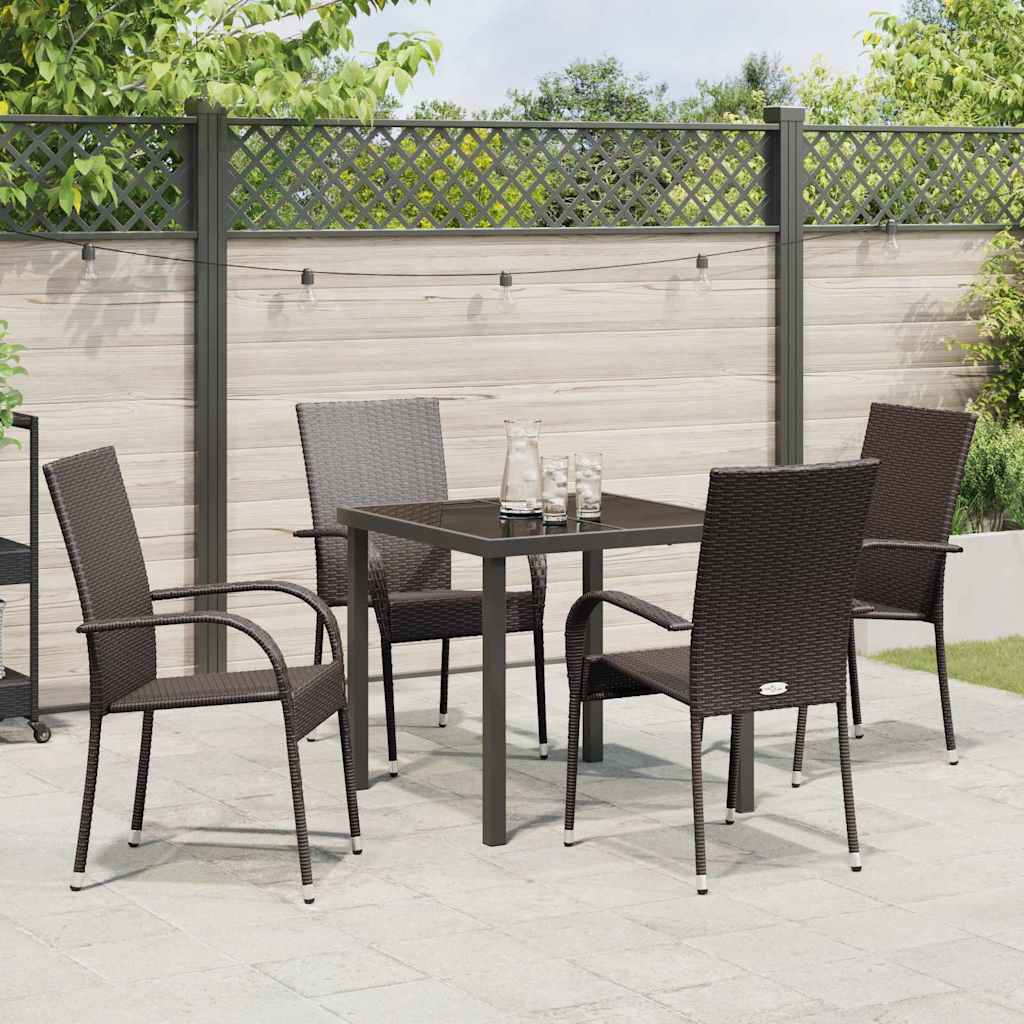Have Spisebordssæt 5 pcs Brun Poly rattan