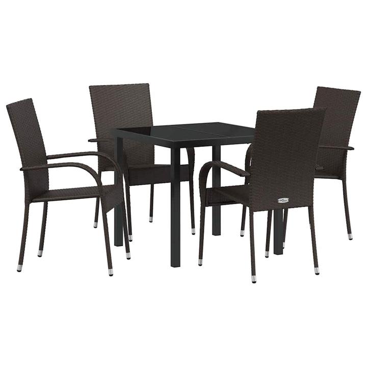 Have Spisebordssæt 5 pcs Brun Poly rattan