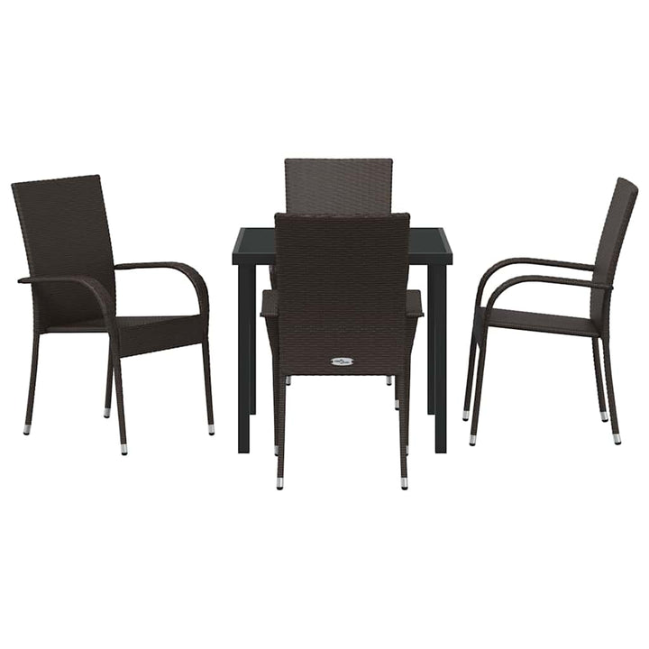 Have Spisebordssæt 5 pcs Brun Poly rattan