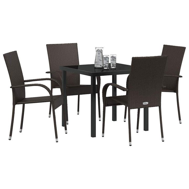 Have Spisebordssæt 5 pcs Brun Poly rattan