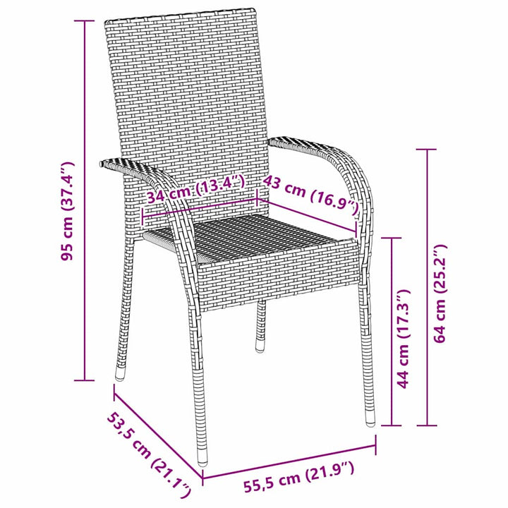 Have Spisebordssæt 5 pcs Brun Poly rattan