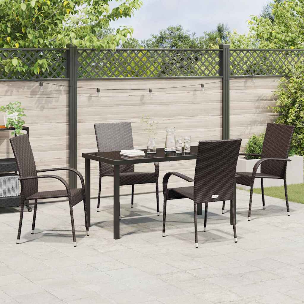 Have Spisebordssæt 5 pcs Brun Poly rattan