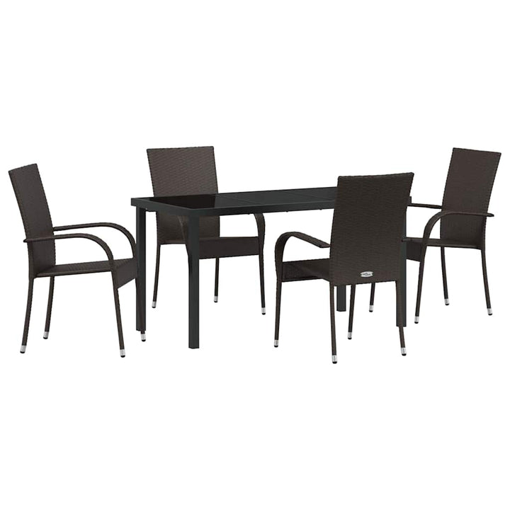Have Spisebordssæt 5 pcs Brun Poly rattan