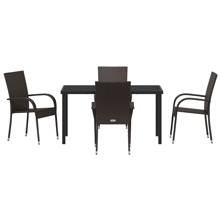 Have Spisebordssæt 5 pcs Brun Poly rattan