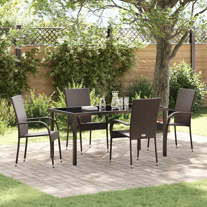 Have Spisebordssæt 5 pcs Brun Poly rattan