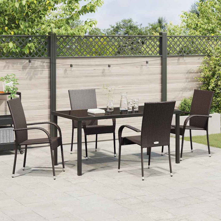 Have Spisebordssæt 5 pcs Brun Poly rattan