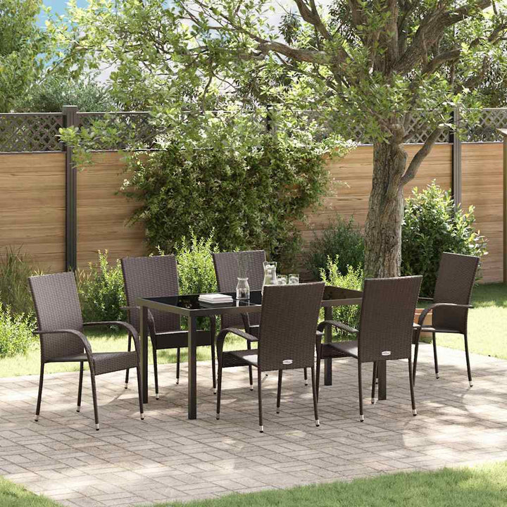 Have Spisebordssæt 7 pcs Brun Poly rattan
