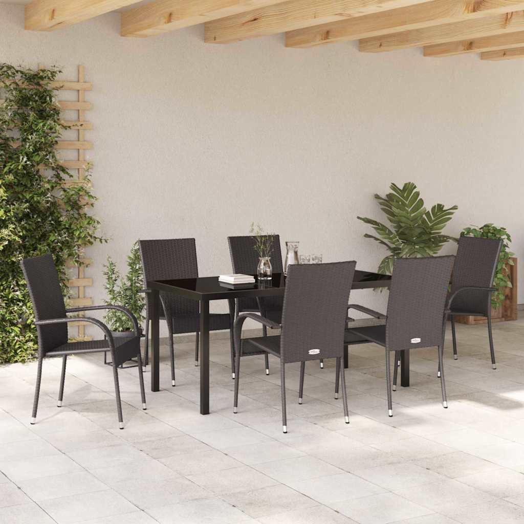 Have Spisebordssæt 7 pcs Brun Poly rattan