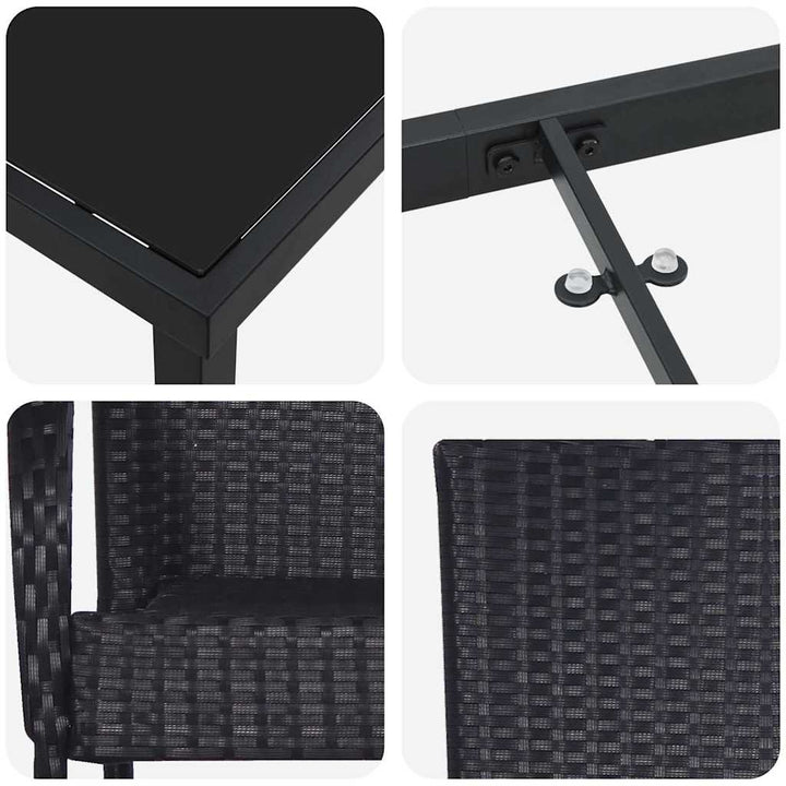Have Spisebordssæt 3 pcs Sort Poly rattan