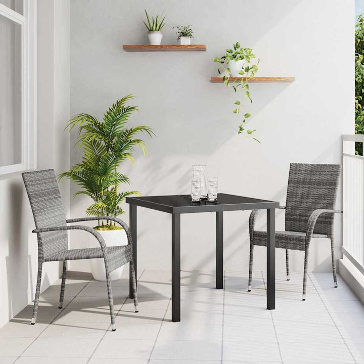 Have Spisebordssæt 3 pcs Grå Poly rattan