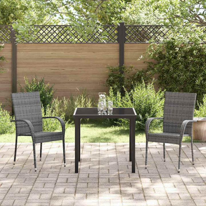 Have Spisebordssæt 3 pcs Grå Poly rattan