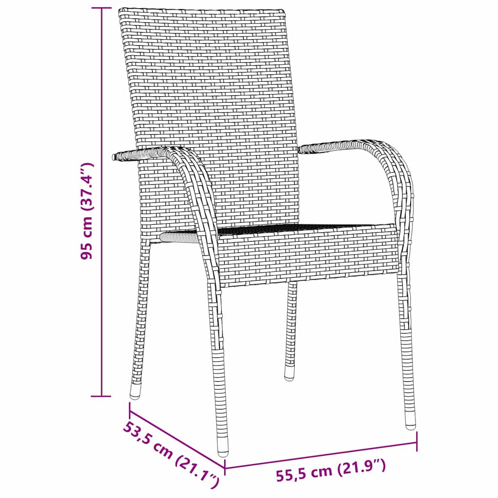 Have Spisebordssæt 3 pcs Grå Poly rattan